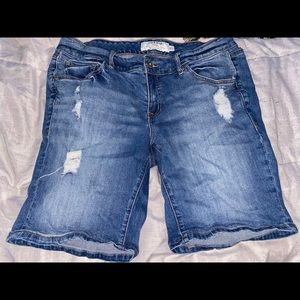 Distressed Jean Bermuda Shorts